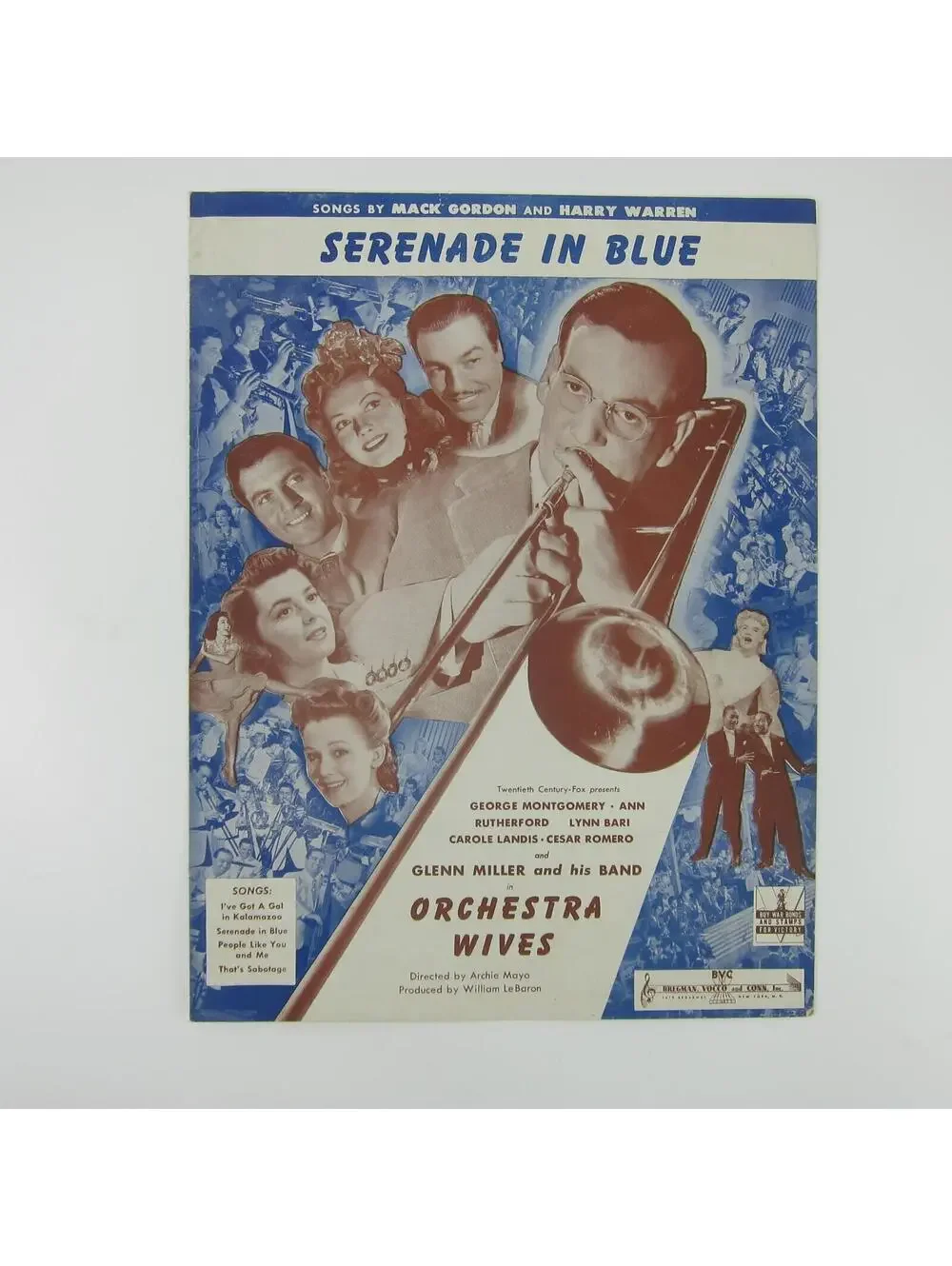 Sheet Music Serenade In Blue Orchestra Wives George Montgomery Vintage 1942